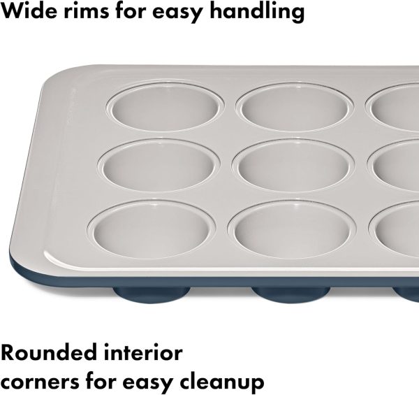 OXO Muffin Pan Ceramic Nonstick Bakeware Storm Blue-4