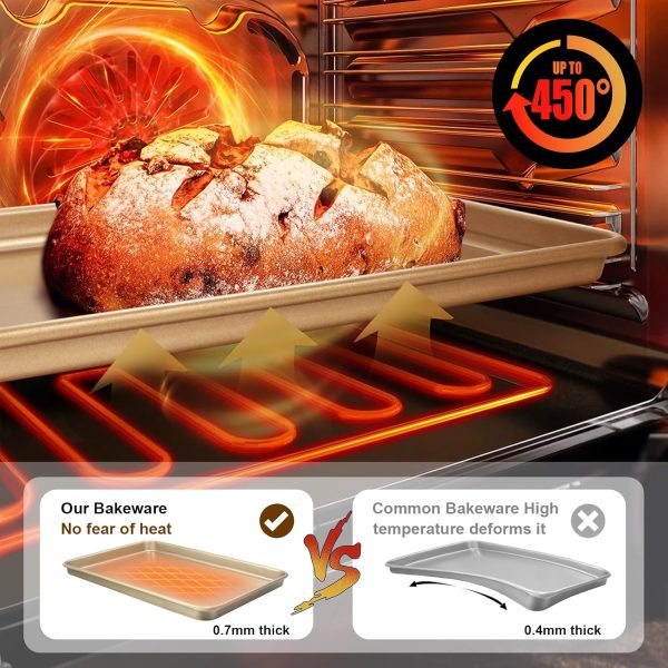 Wildone Baking Sheets Nonstick Carbon Steel Cookie Pans-5