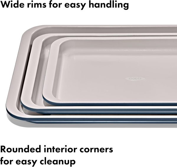 OXO Half Sheet Pan Ceramic Nonstick Bakeware Storm Blue-4