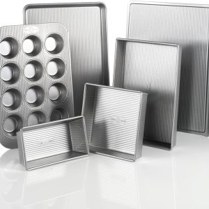 USA Pan Bakeware Set Aluminized Steel Nonstick 6 Piece-0