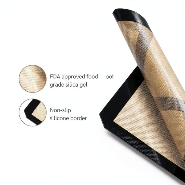 HAPPIELS Silicone Baking Mats Nonstick Durable 15 Inch 2-1