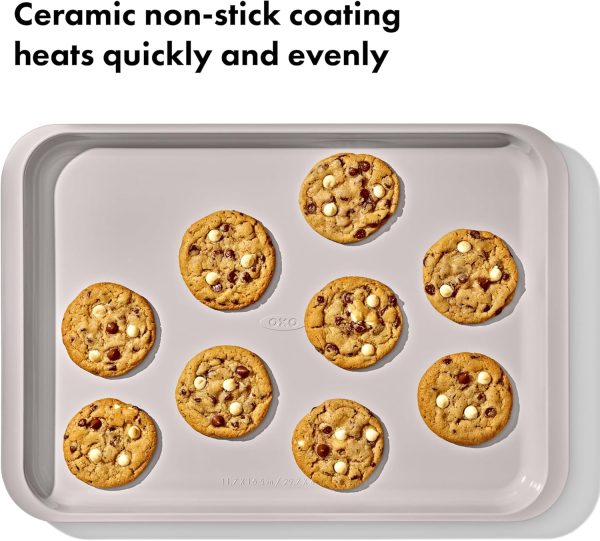 OXO Half Sheet Pan Ceramic Nonstick Bakeware Storm Blue-2
