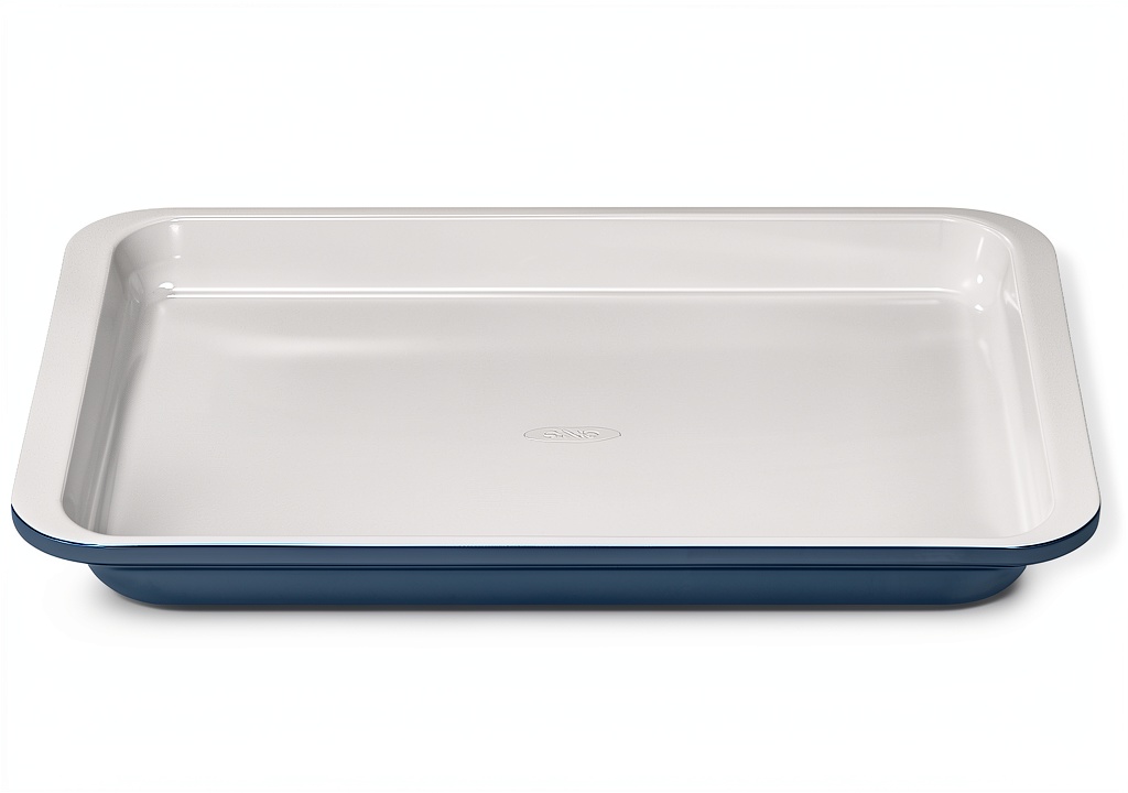 OXO Jelly Roll Pan in Storm Blue on a kitchen counter