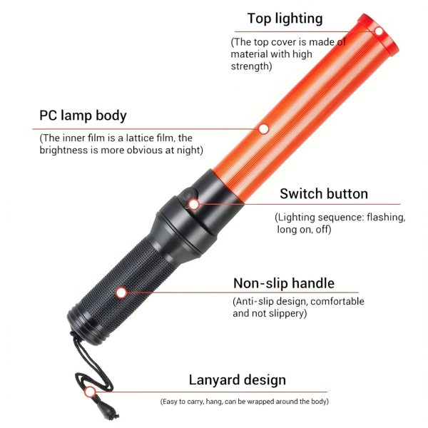 Traffic Signal Light Wand TOODOO 16 Inch Red-2