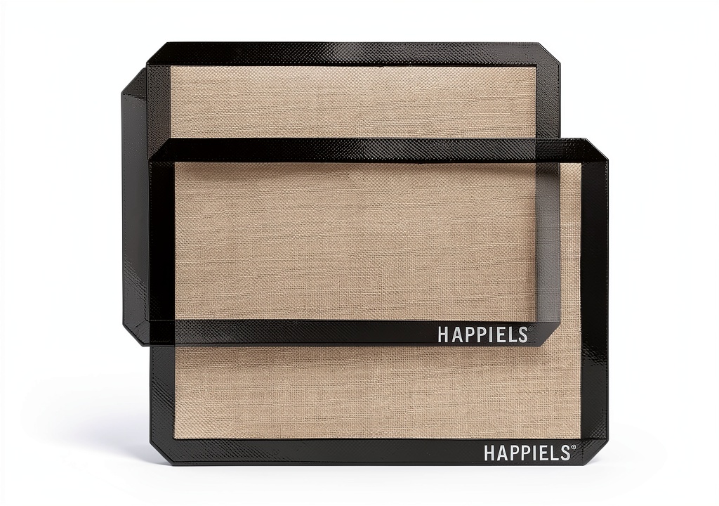 HAPPIELS silicone baking mats in use on a baking sheet