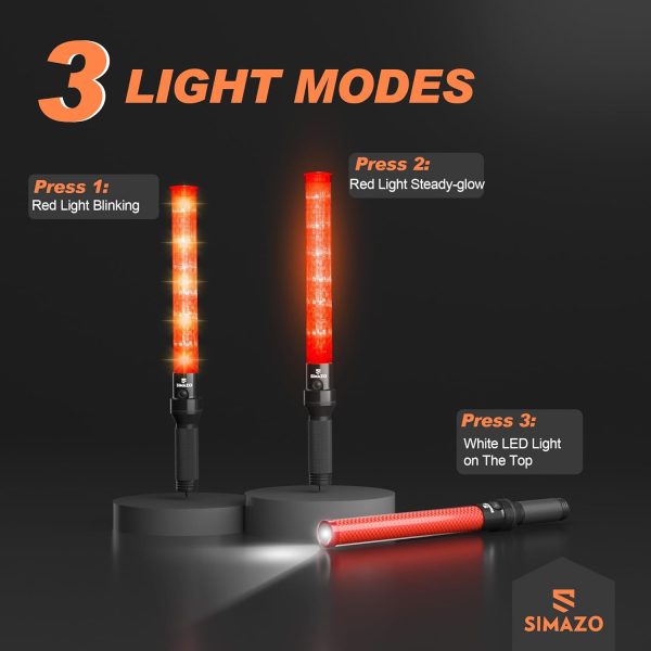 Traffic Wand by SIMAZO 21 Inch Red Flashing Baton-5