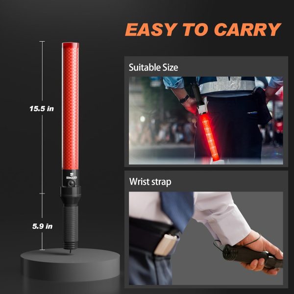 Traffic Wand by SIMAZO 21 Inch Red Flashing Baton-6