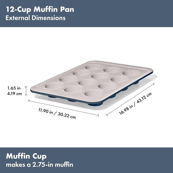 OXO Muffin Pan Ceramic Nonstick Bakeware Storm Blue-5
