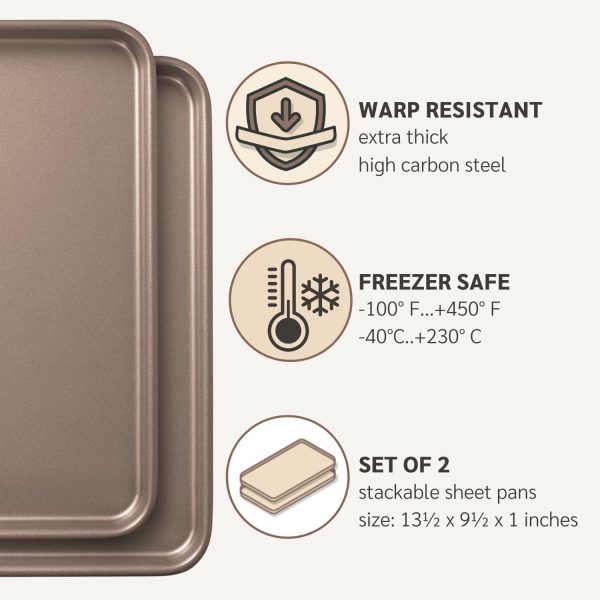 HAPPIELS Baking Sheet Carbon Steel Non-Stick 2-Pack-3