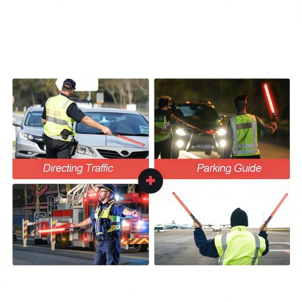 RoadHero 21 Inch Red Traffic Wand Highly Visible ABS Light with 6 LEDs-6